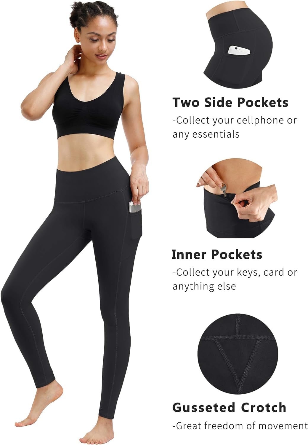 High Waist Yoga Pants with Pockets - 2 Pack Tummy Control Leggings for Ultimate Comfort and Flexibility