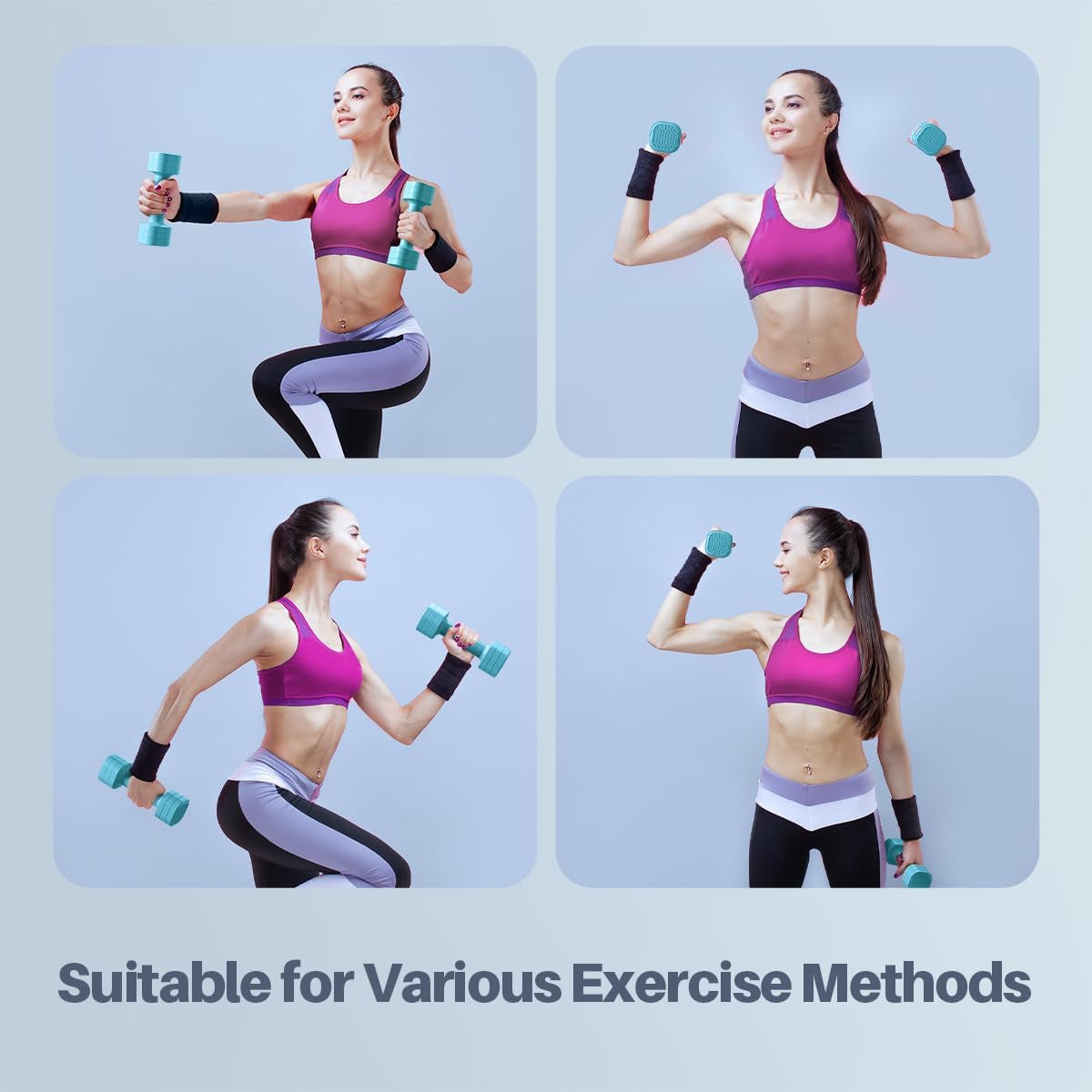 Adjustable Dumbbell Set of 2 - 4-in-1 Versatile Free Weights for Women (2Lb, 3Lb, 4Lb, 5Lb) with TPU Soft Rubber Handle for Home Gym Workouts