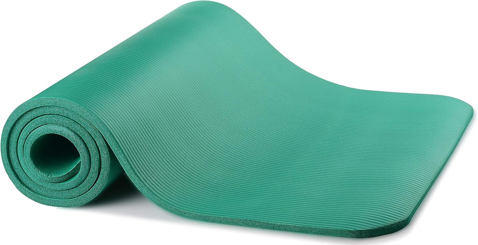 1/2-Inch Extra Thick High Density Anti-Tear Exercise Yoga Mat with Knee Pad and Carrying Strap, Multiple Colors