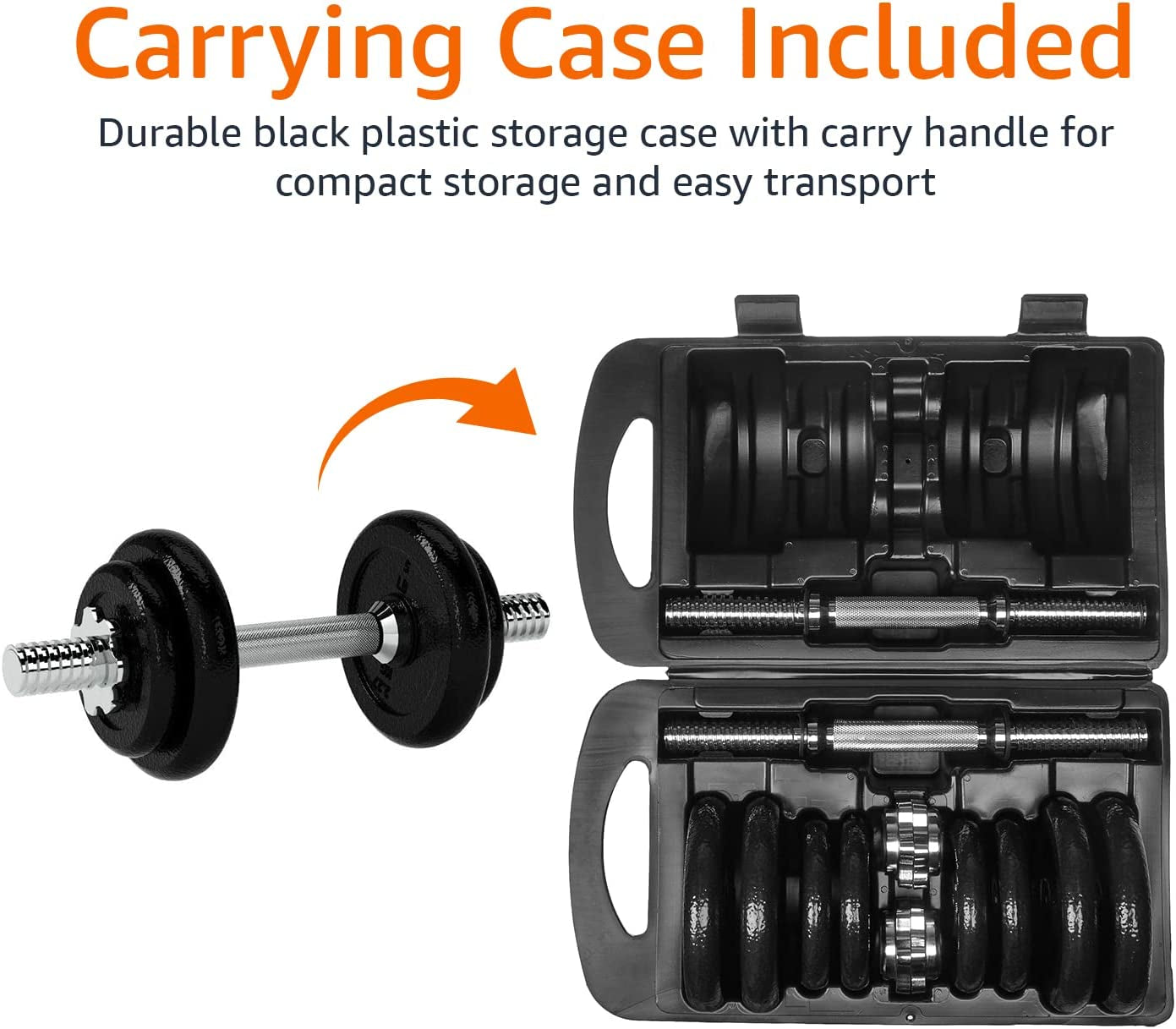 Adjustable Black Dumbbell Hand Weight Set