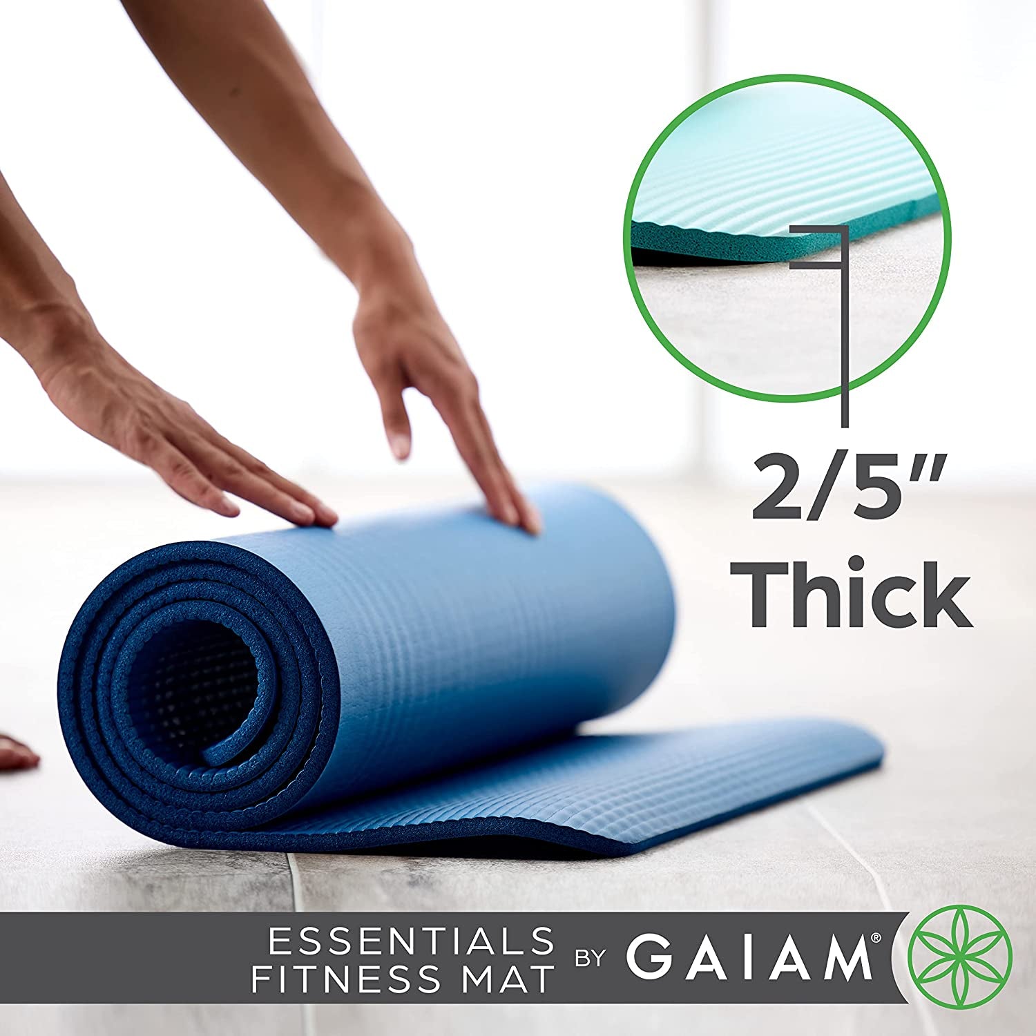 Premium Thick Yoga Mat with Convenient Carrier Strap - 72"L x 24"W x 2/5" Thick for Ultimate Comfort and Support