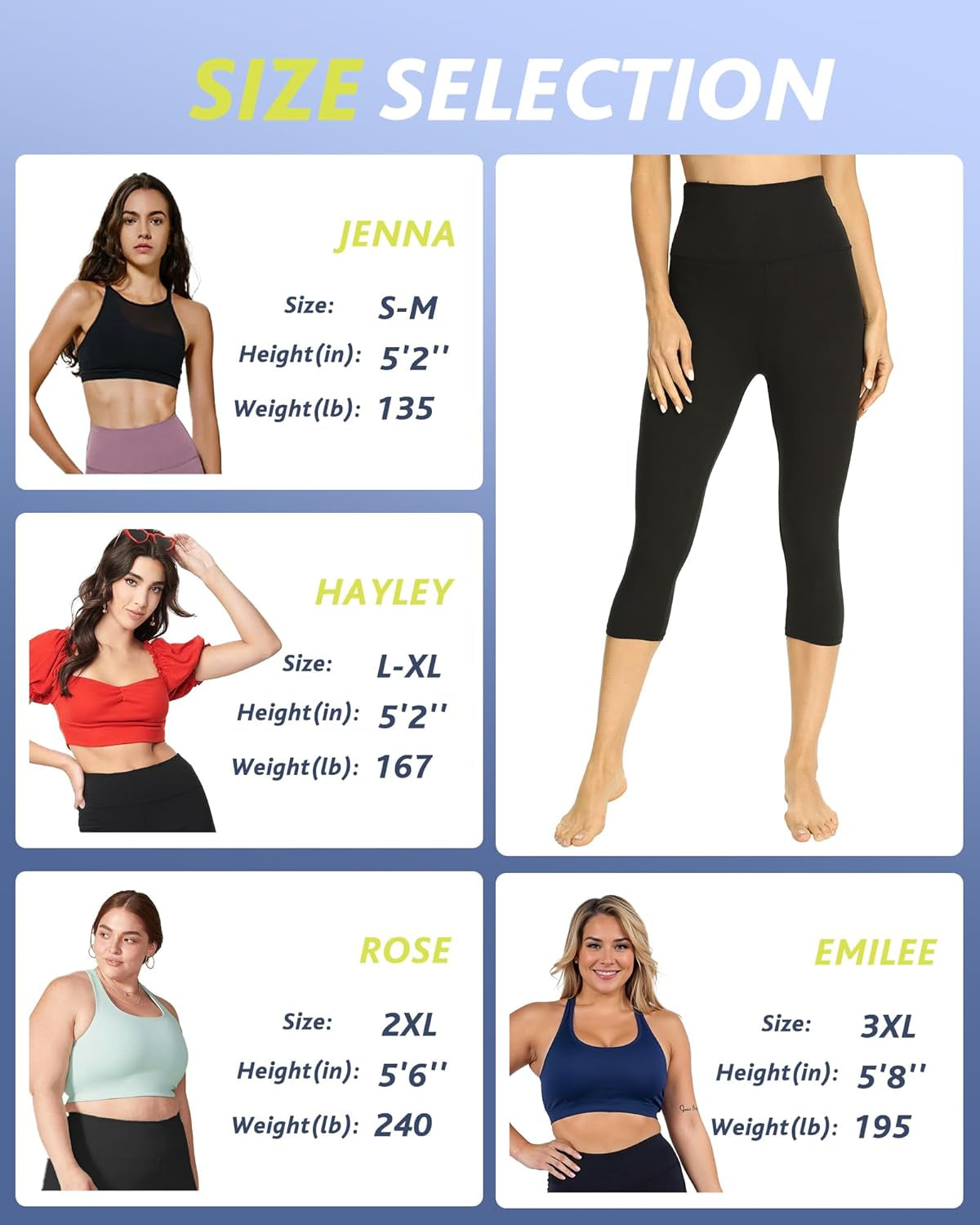 Women's 4-Pack High-Waisted Capri Leggings with Tummy Control and Pockets for Yoga and Cycling