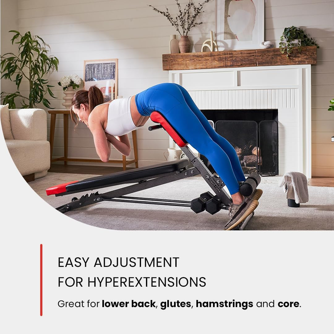 Transform Your Home Gym with the Finer Form Multi-Functional Adjustable Weight Bench – Perfect for Back Hyperextensions, Bench Press, Roman Chair Exercises, and Sit-Ups!