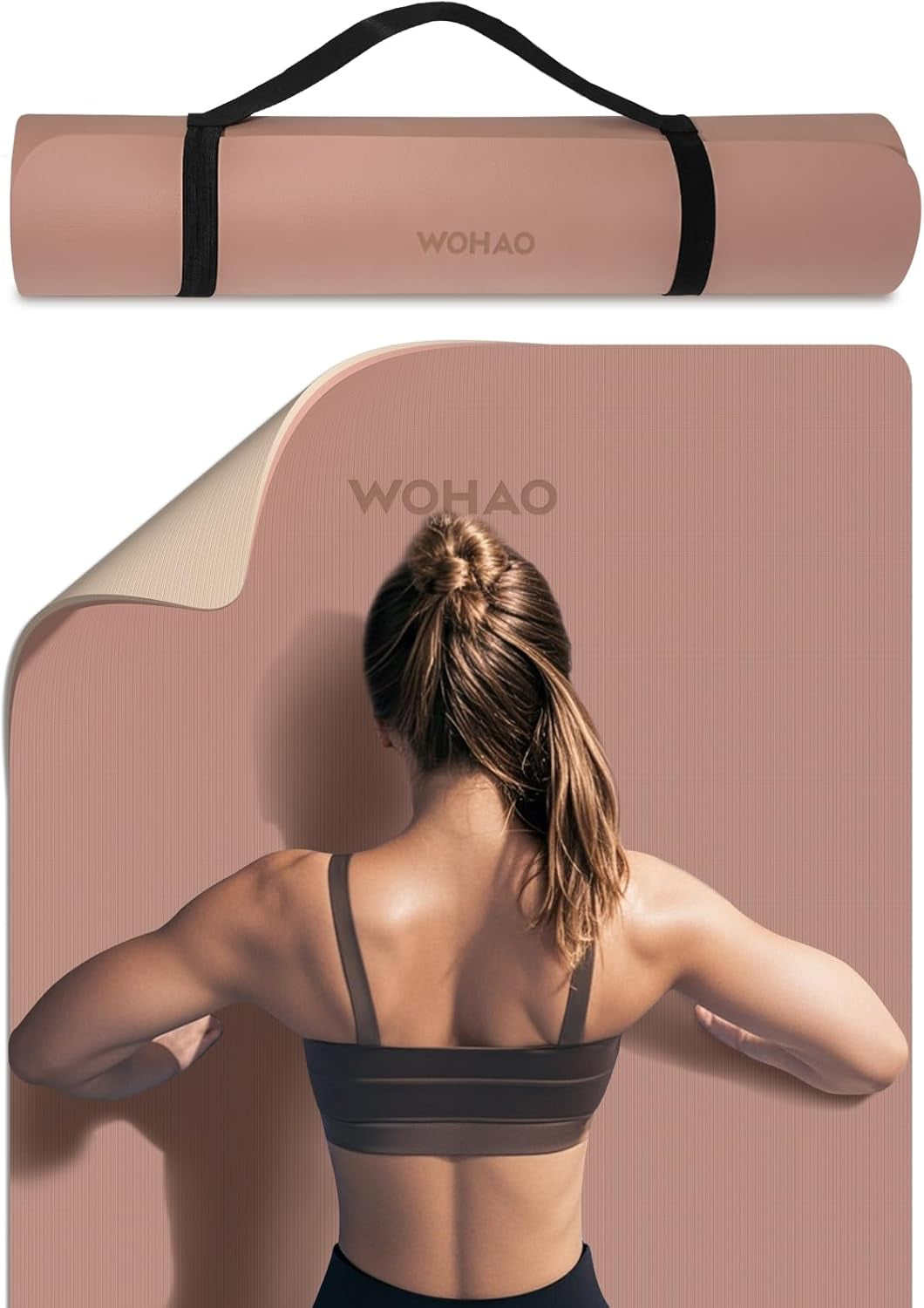 Extra Thick 8Mm Yoga Mat, 72"X28" Two-Sided Non-Slip Exercise Mat, Non-Toxic & Odorless with Carrying Strap for Yoga, Pilates, Home Gym