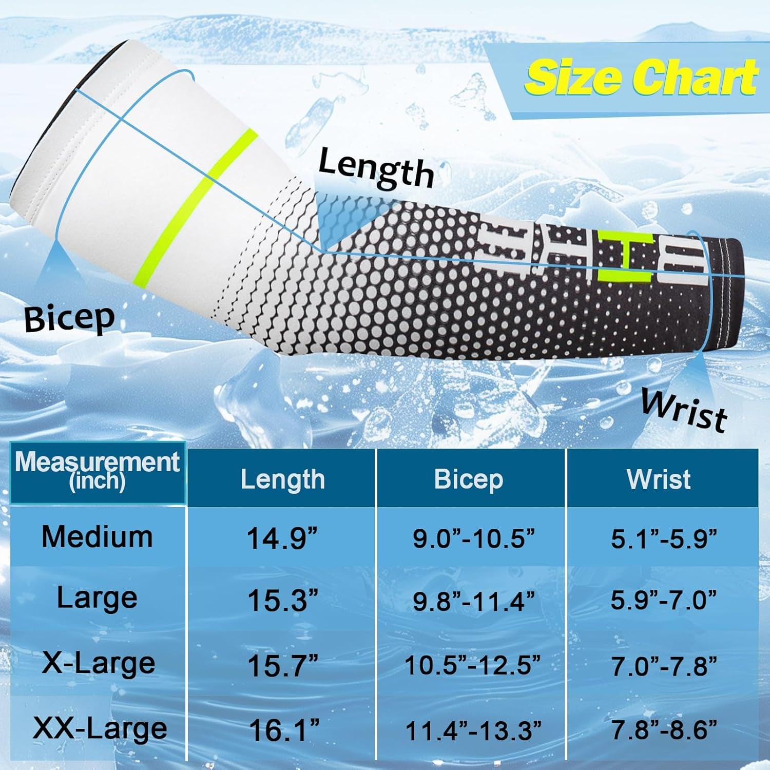Cooling UV Protection Arm Sleeves for Men & Women - Perfect for Cycling and Outdoor Activities