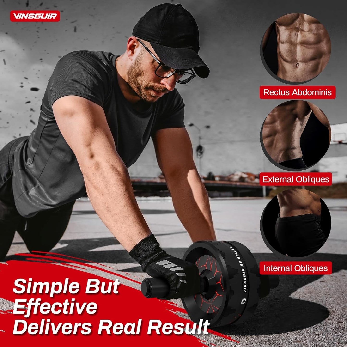 Ultimate Ab Roller Wheel with Knee Pad - Complete Core Workout & Full-Body Strength Training Equipment for Home Gym