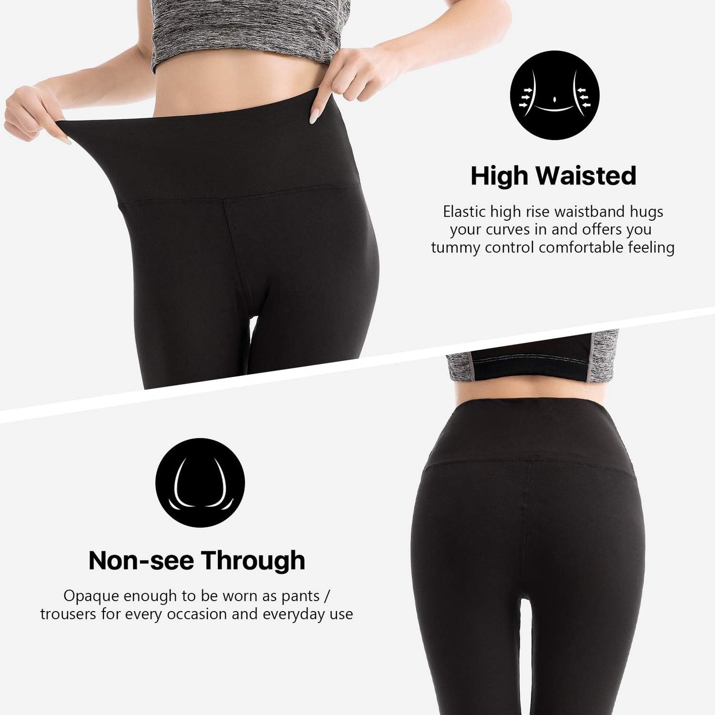 Women's High-Waisted Full-Length Capri Leggings - Premium Buttery Soft Yoga Pants for Athletic Performance