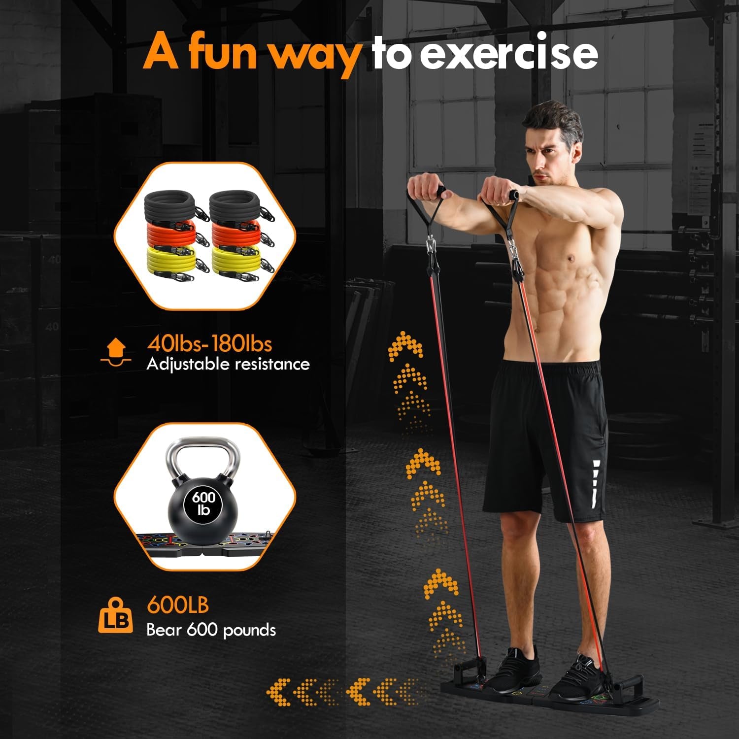 Ultimate Home Gym Set: Push-Up Board, Pilates Bar, Resistance Bands, Ab Roller & 20 Accessories for Full Body Workouts!