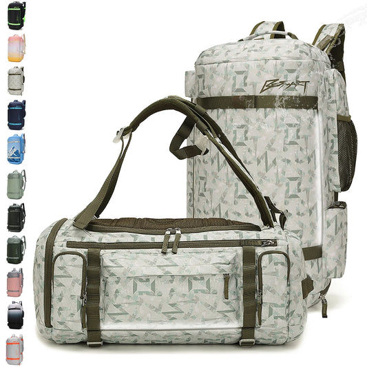 BE SMART 50L Extra Large Waterproof Gym Backpack for Men - Heavy Duty Duffel Bag with Shoe Compartment for Outdoor Sports, Hiking, and Camping (XL)