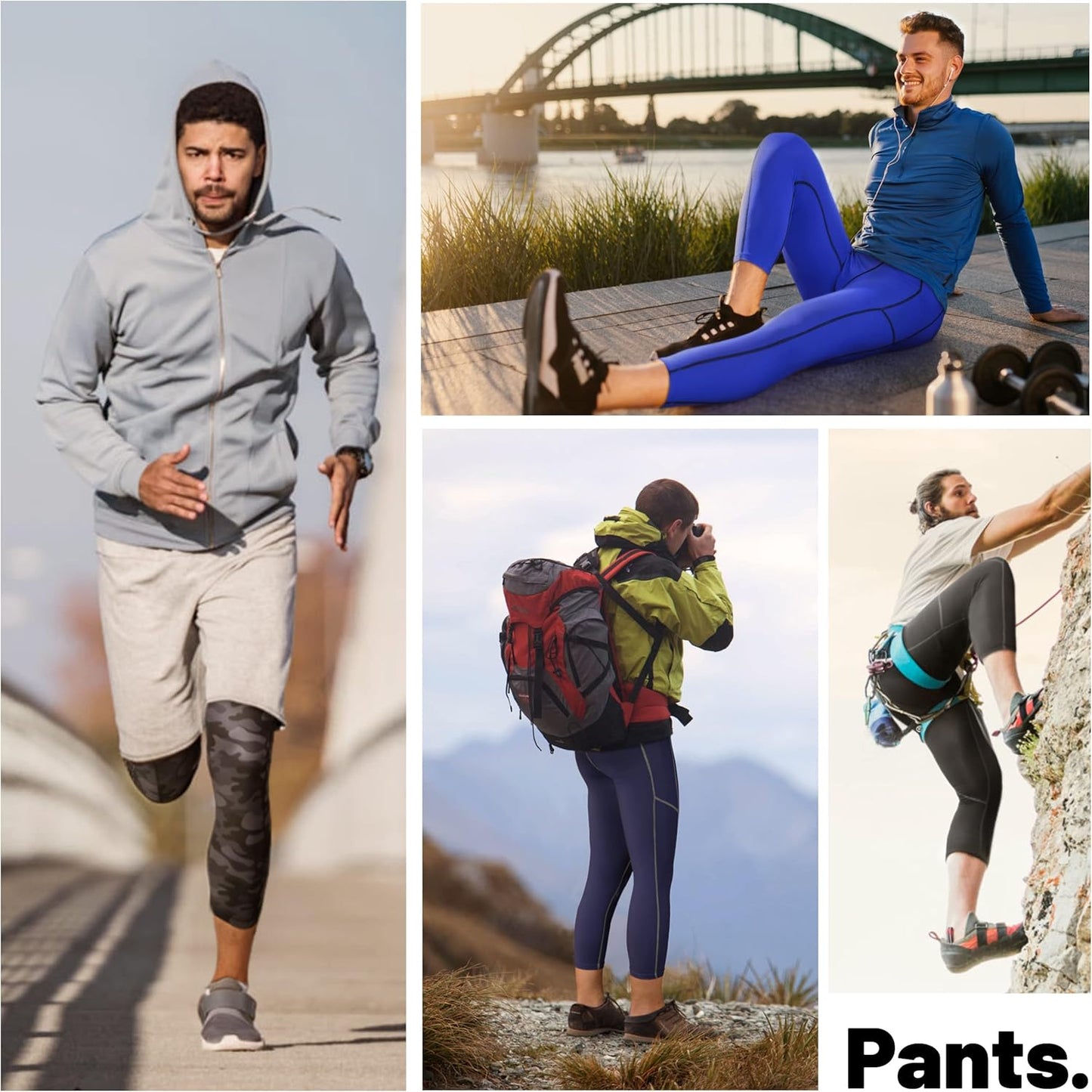 Men's 3/4 Compression Workout Pants with Pockets - Athletic Leggings for Ultimate Performance