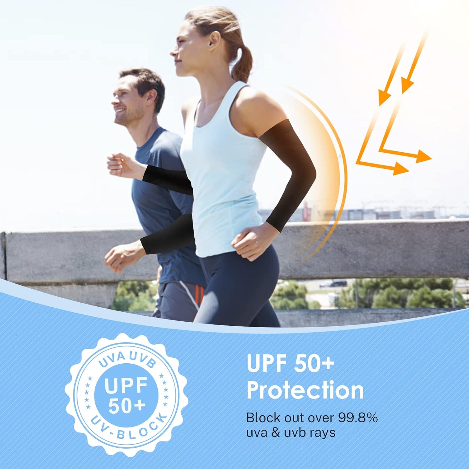 Ultimate UV Sun Protection Arm Sleeves for Men & Women - UPF 50 Sport Sleeves with Laundry Bag - Available in 2, 4, or 6 Pairs!