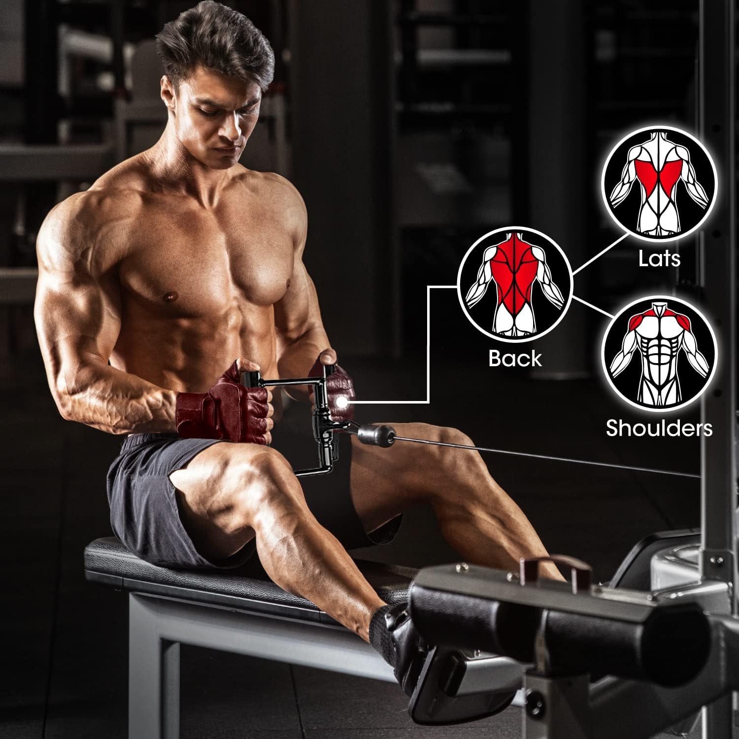 Ultimate Cable Machine Attachments Set: Heavy-Duty Tricep Straight Bar, V Bar, and LAT Pulldown Accessories for Home Gym - Supports Up to 880 lbs!