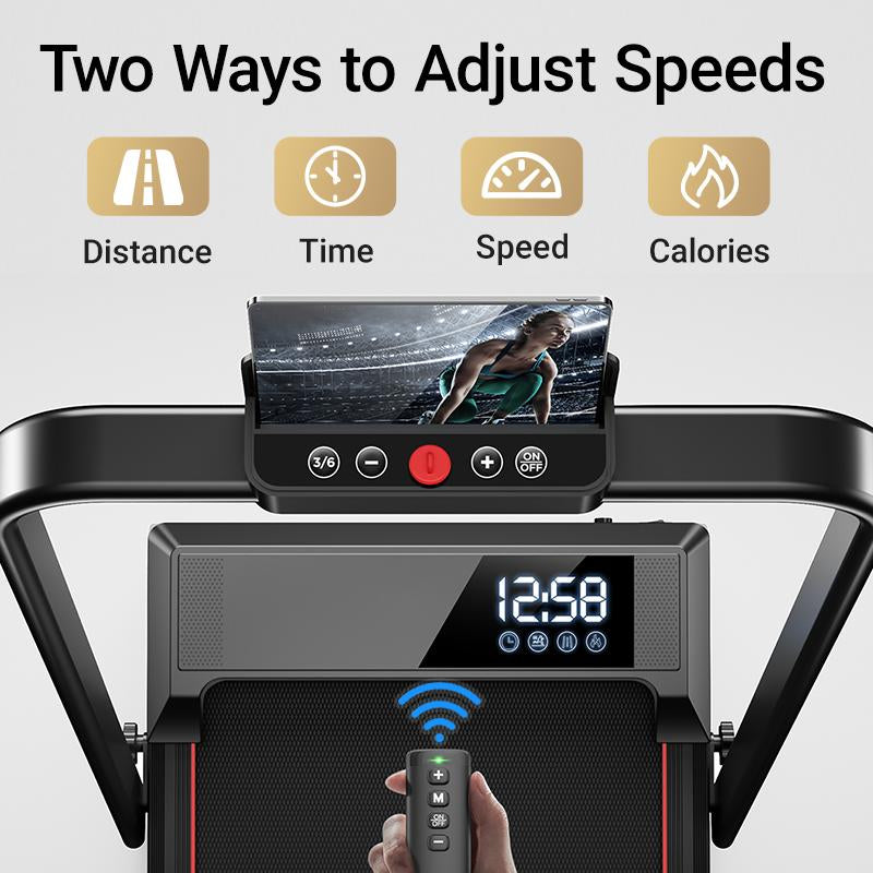UMAY Walking Pad Treadmill with Incline, under Desk Treadmill with Diamond Pattern Running Belt, Lightweight Running Machines for Home Office with LED Display