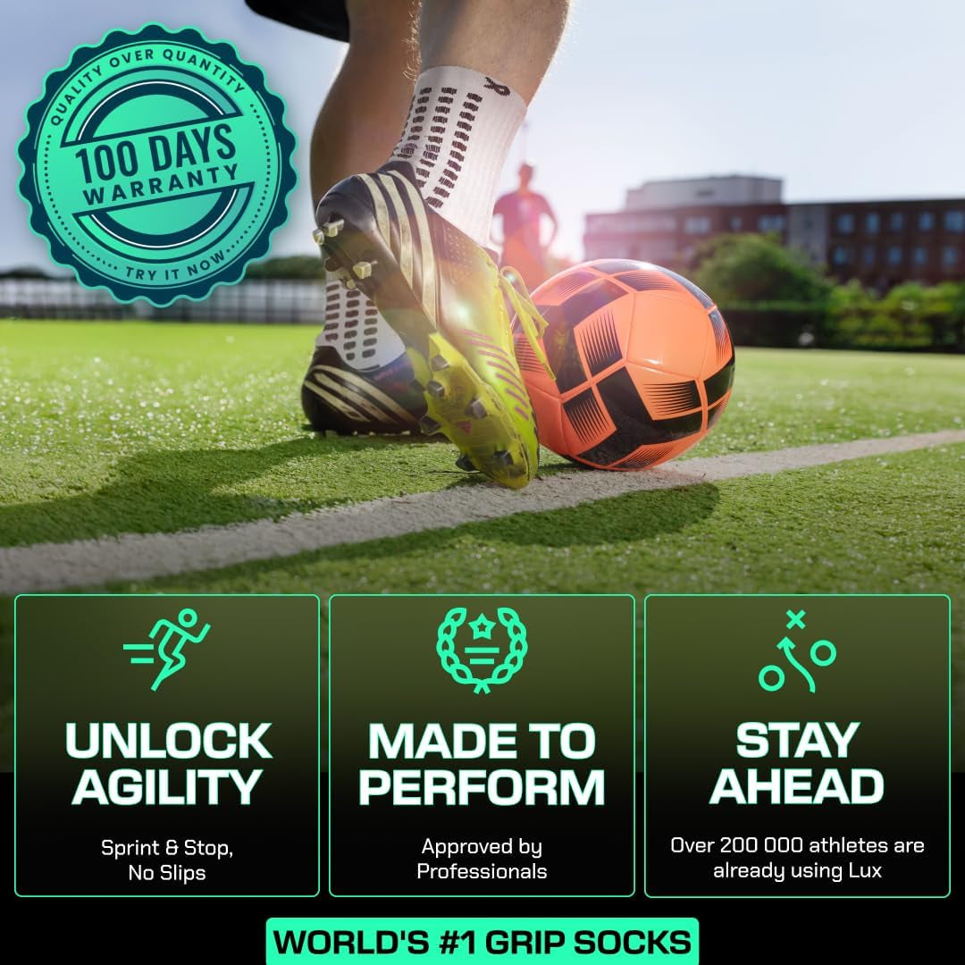 Lux Dual Grip Soccer Socks - Unmatched Comfort and Performance for All Players!