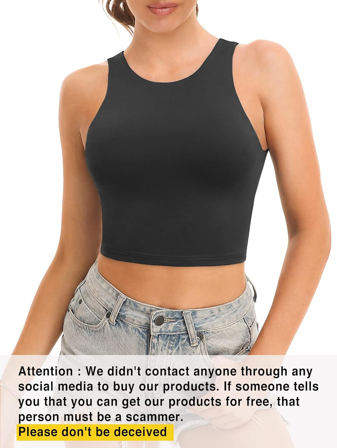 Stylish Women's Workout Crop Tops - Sleeveless Racerback Halter Neck Yoga Shirts (Pack)