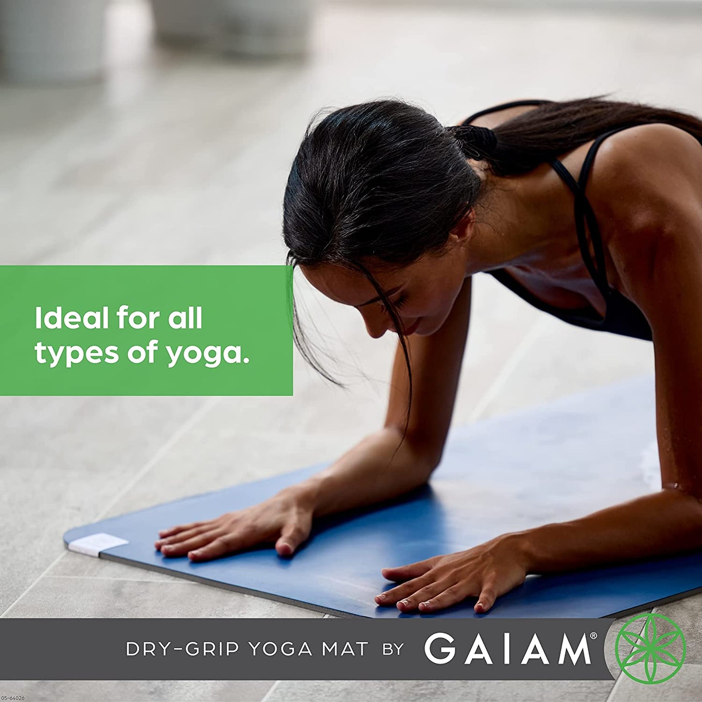 Dry-Grip Yoga Mat - 5Mm Thick Non-Slip Exercise & Fitness Mat for Standard or Hot Yoga, Pilates and Floor Workouts - Cushioned Support, Non-Slip Coat - 68 X 24 Inches
