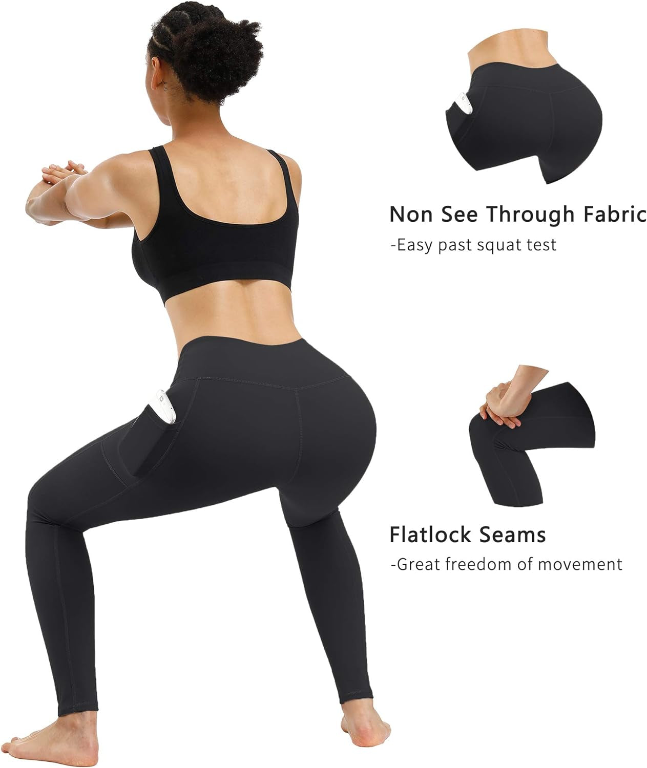 High Waist Yoga Pants with Pockets - 2 Pack Tummy Control Leggings for Ultimate Comfort and Flexibility
