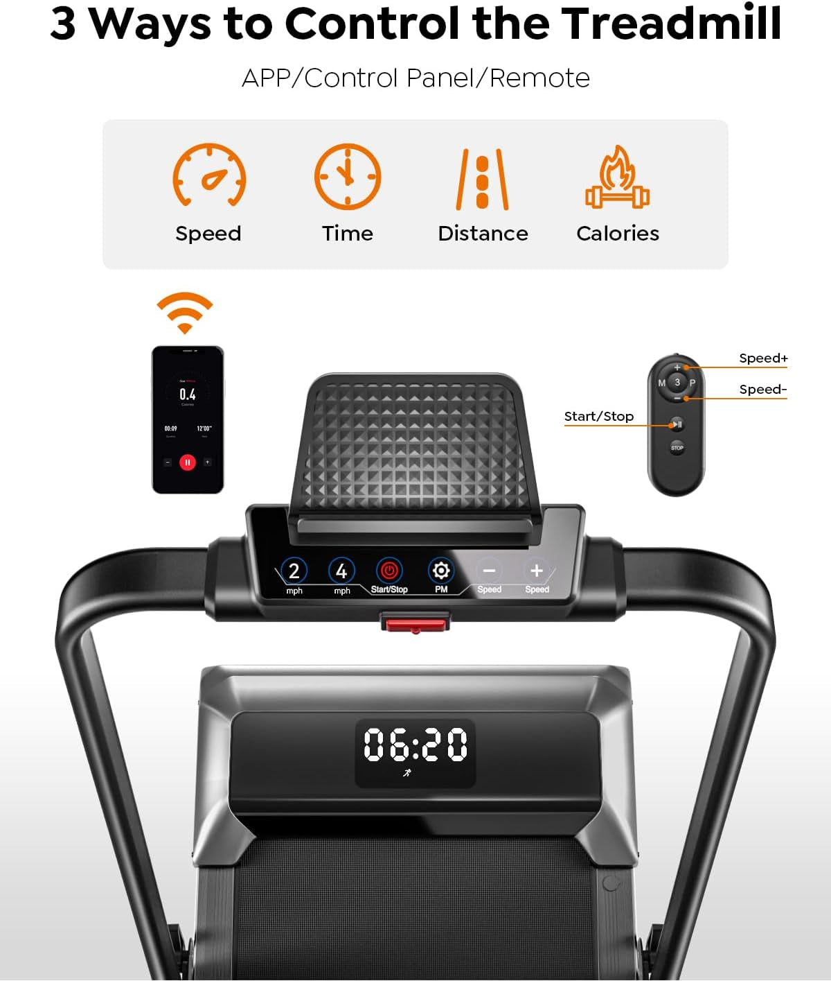 2-in-1 Foldable Walking Pad Treadmill with Incline for Home and Office Use, Portable Under Desk Treadmill with App Connectivity, Remote Control, and LED Display, Supports Up to 300 lbs