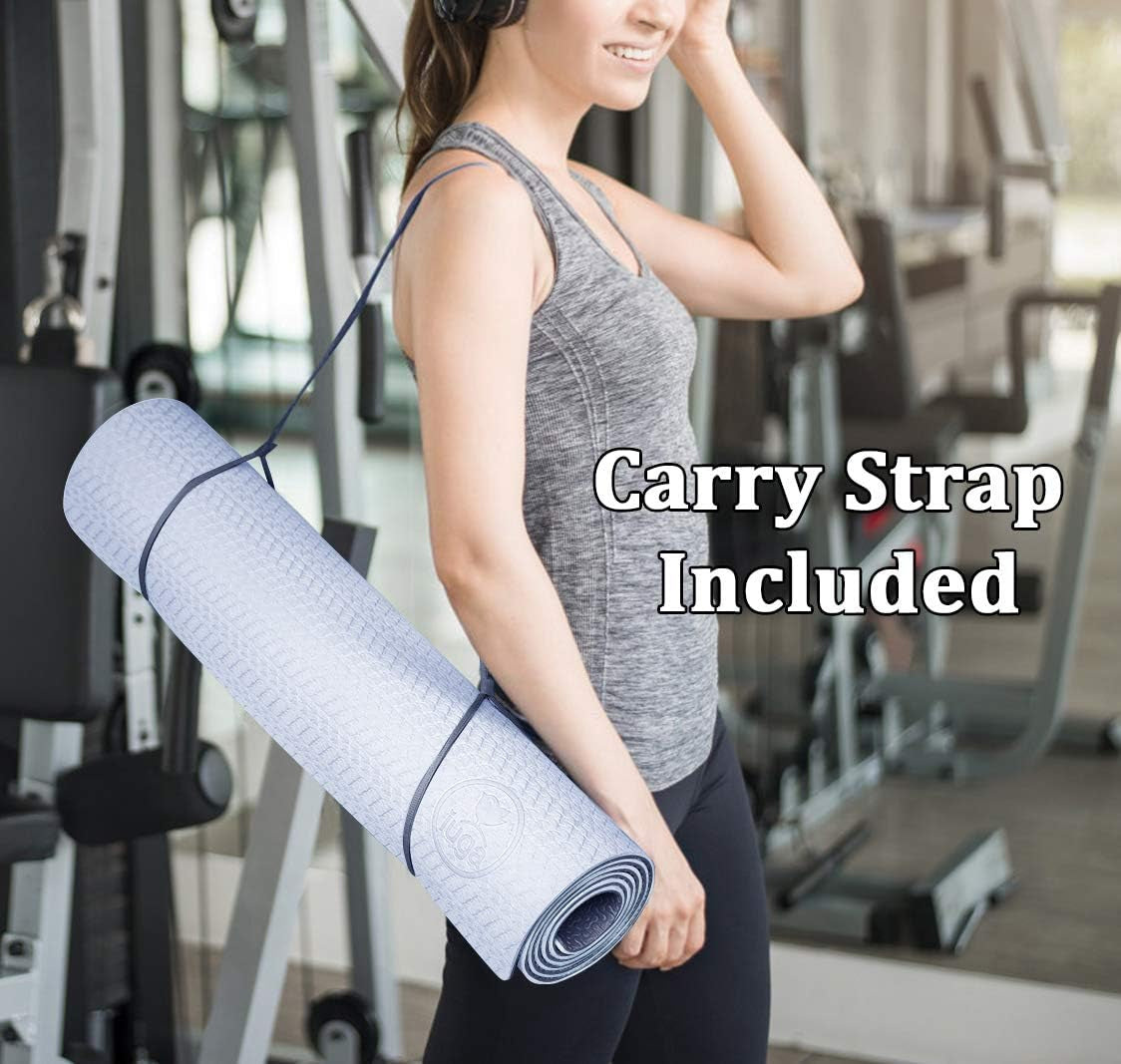 Yoga Mat Non Slip Anti-Tear Yoga Mats Eco Friendly Hot Yoga Mat Thick Workout & Exercise Mat for Yoga, Pilates and Fitness (72"X 24"X 6Mm)