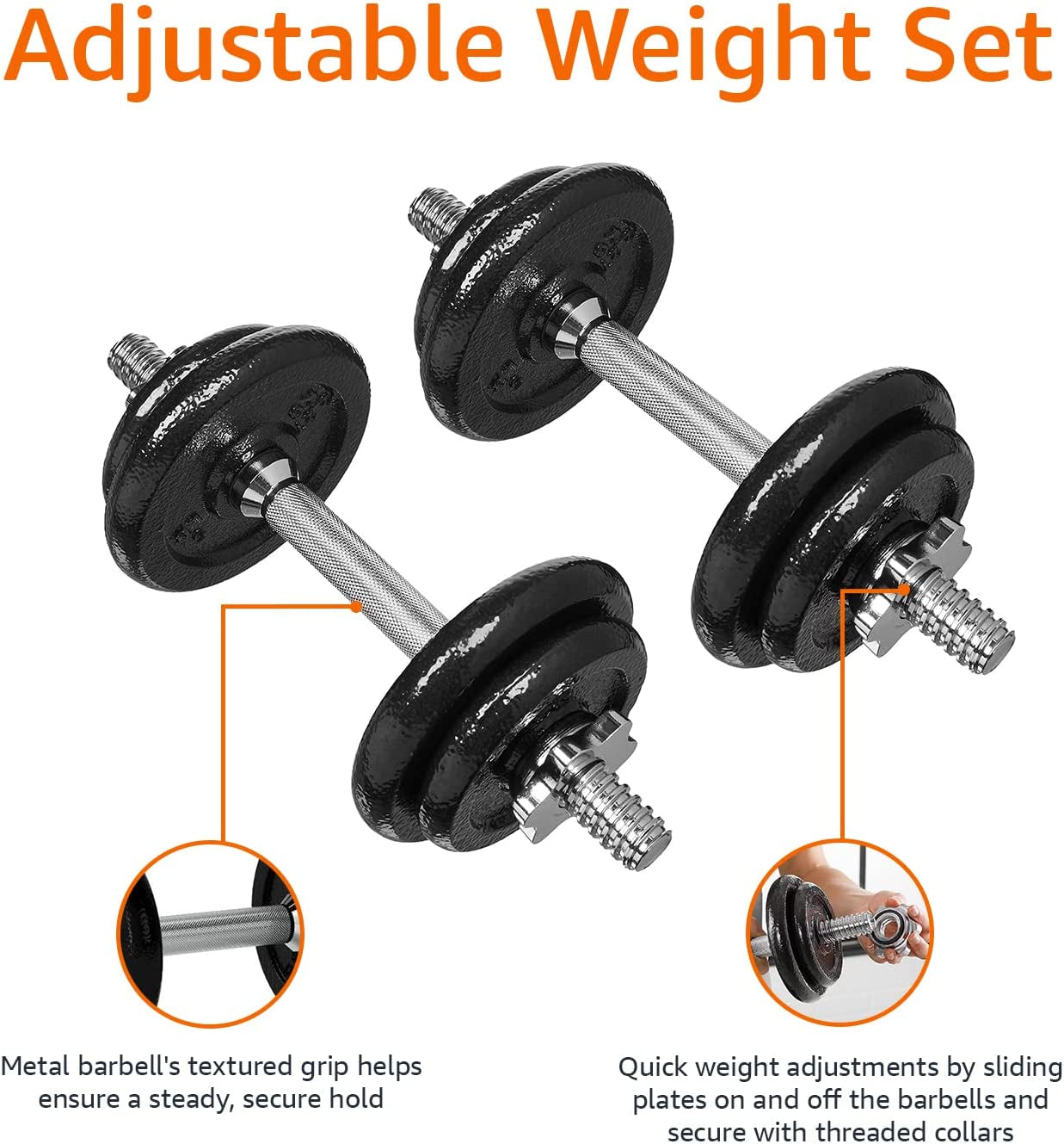 Adjustable Black Dumbbell Hand Weight Set