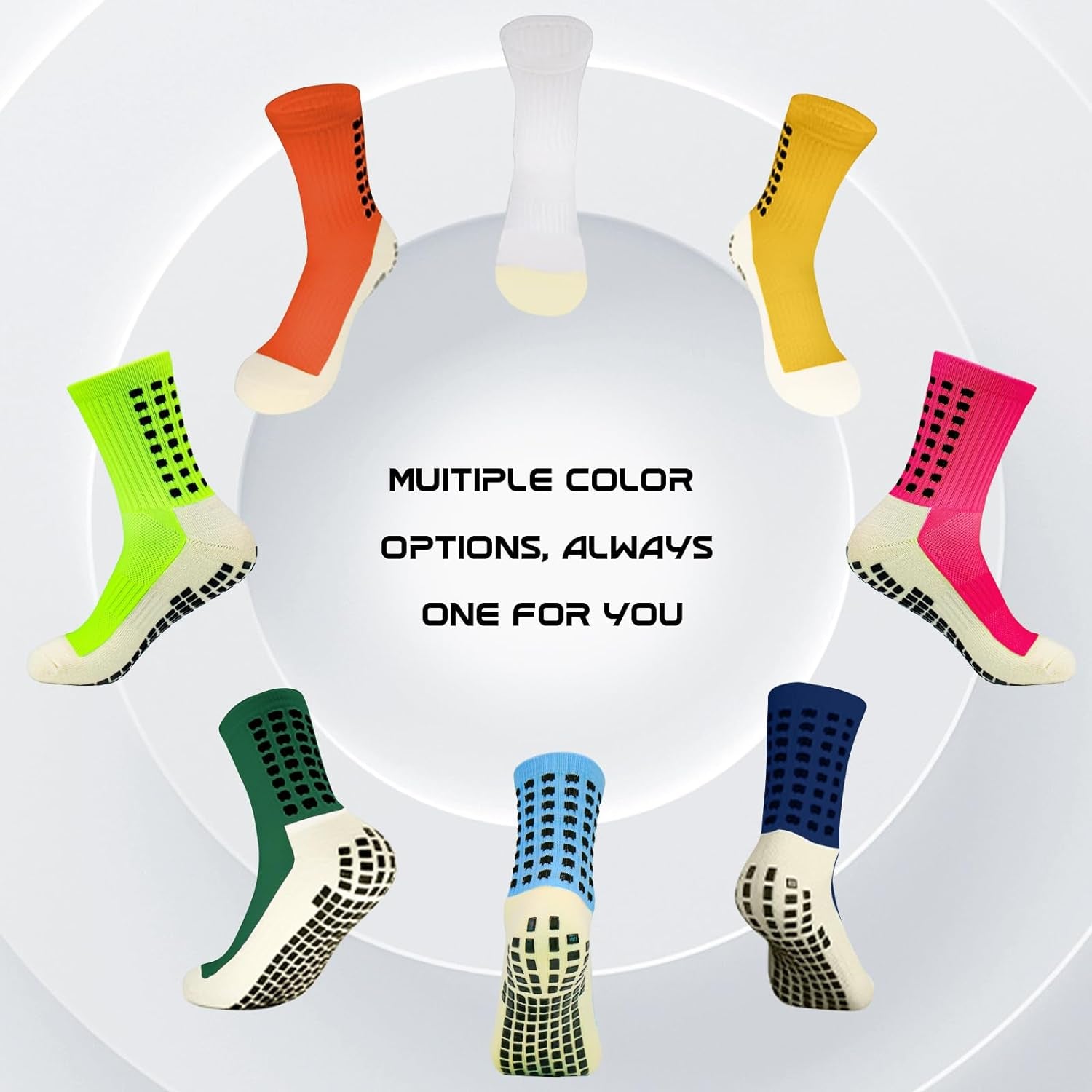 Ultimate Grip Soccer Socks for Men - 4 Pairs of Anti-Slip Sports Socks for Football & Basketball